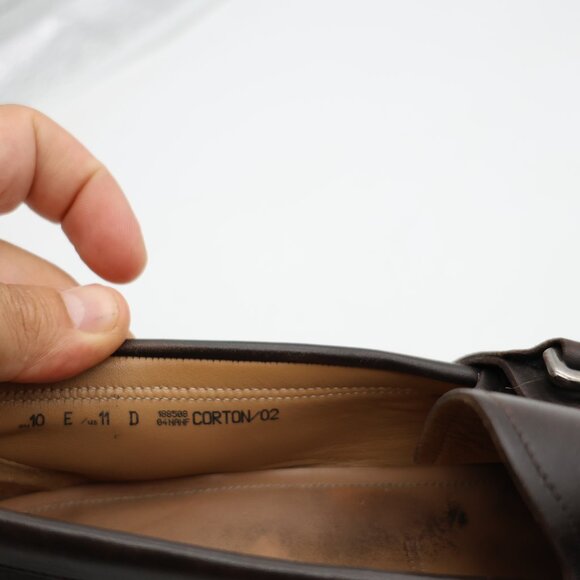 Bally Swiss Corton Men's Size 11 D Dark Brown Leather Silver Horse Bit Loafers - Picture 3 of 12